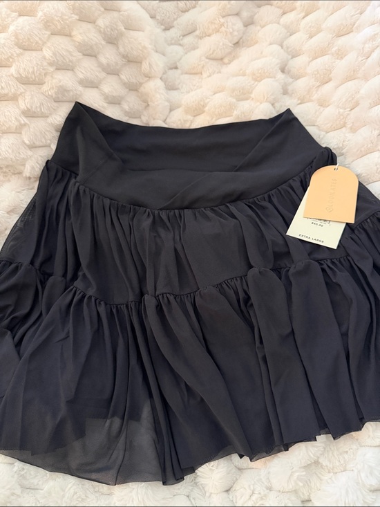 Blogilates Pants - Tiered Black Chiffon Ballerina Skort